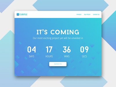 Countdown Timer - DailyUI - Day014 coming soon countdown daily new product squares startup timer ui