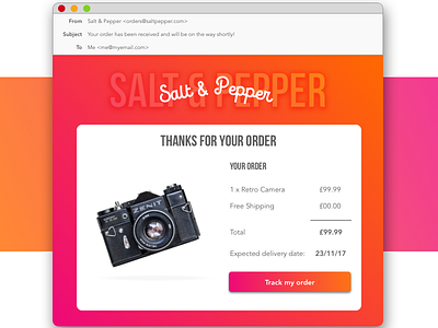 Email Receipt - DailyUI - Day017 017 camera daily dailyui ecommerce email receipt ui