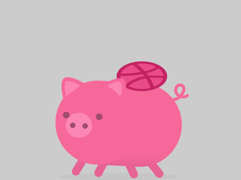 Piggie animation ball cute debut gif oink pig pink