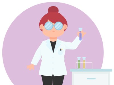Science Gal character cute girl illustration lab science woman