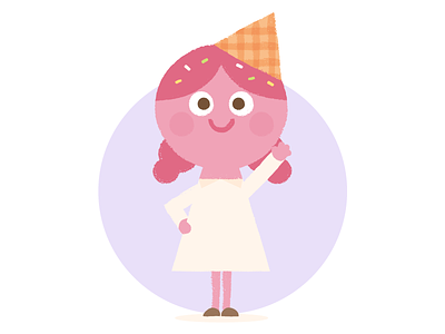 Sally Sprinkles character cute design icecream illustration