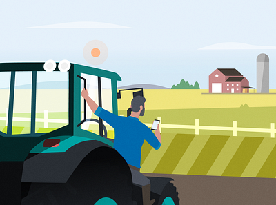 Farmer character farm farmer field illustration tractor vector