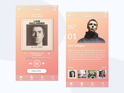 Music App app design ui