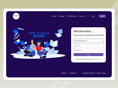 Login page - Library