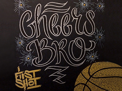 Cheers Bro' first hand lettering shot