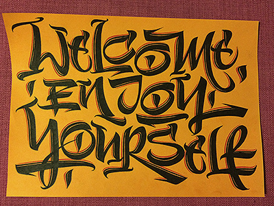 Welcome hand lettering