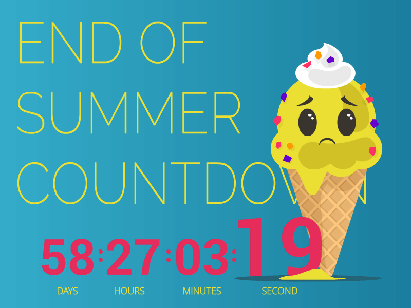 DailyUI #14 Countdown timer 014 14 animation countdown timer dailyui flash ice cream motion sad summer ui