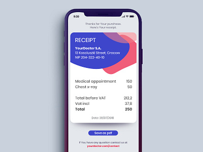 DailyUI#17 Mail Receipt 017 app dailyui expenses mail receipt total costs ui