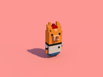 Voxel Corgi character concept corgi cute dog voxel voxel art