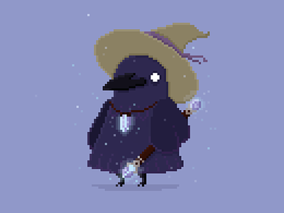 Raven Wizard ✨ 2d animal character concept character design creature crow magic pixel art raven