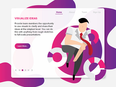 Landing page design in business concept. banner design graphic illustration isometric landing page people template vector web website