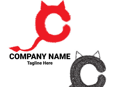 Logo or Icon Design black branding business c letter cat company design fur graphic design icon illustration letter logo logo design red vector