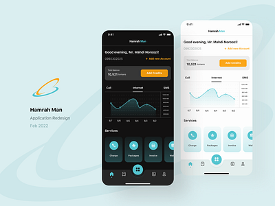 Hamrah Man redesign app concept design figma hamrah man iran mobile app prototype ui ux