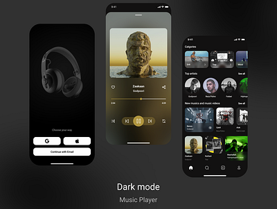 Music player app concept design figma home login music music player music video player prototype rap redesign spoty ui ux