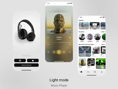 Music player app concept design figma mobile music music player prototype redesign research ui ux