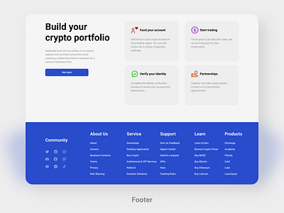 Footer app concept crypto design exchange figma footer graphic design home illustration landing logo prototype redesign site ui ux