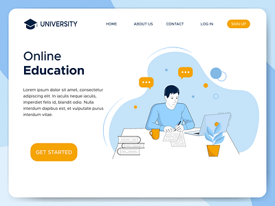 Landing page of online education website.