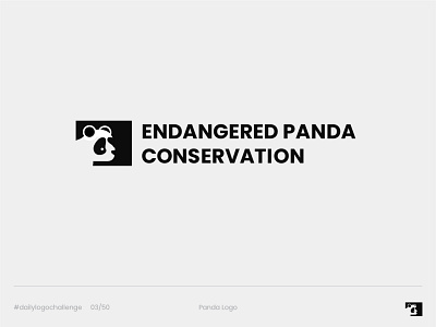 Endangered Panda Conservation - Day 3 Daily Logo Challenge blackandwhite branding conservationlogo dailylogo dailylogochallenge design graphic design logo logo a day logochallenge logodesign logodesignchallenge logos negativespace panda pandalogo