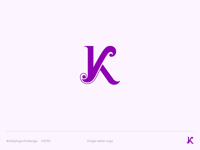 K Letter - Day 4 Daily Logo Challenge alphabetlogo branding dailylogo dailylogochallenge decorative design graphic design k logo logo a day logochallenge logodesignchallenge logodesigner logos monogram purple singleletterlogo type typography