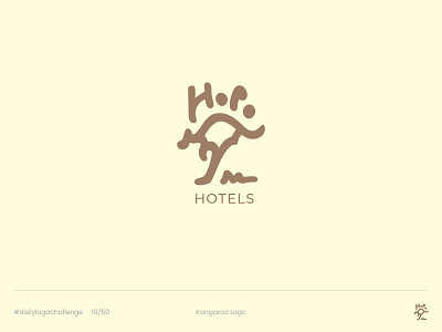 Hopo - Day 19 Daily Logo Challenge animal logo brown challenge daily logo challenge dailylogo dailylogochallenge design graphic design handwritten hopo hopo logo kangaroo kangaroo logo logo logo a day logo design challenge playful logo