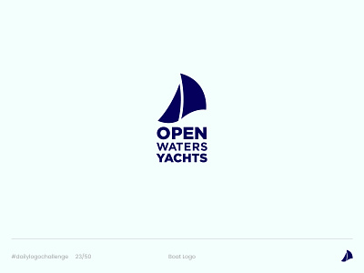 Open Waters Yachts - Day 23 Daily Logo Challenge boat boat logo branding challenge daily logo challenge dailylogo dailylogochallenge design graphic design logo logo a day logo design logo design challenge navy blue open waters yatchs vector yacht yacht logo