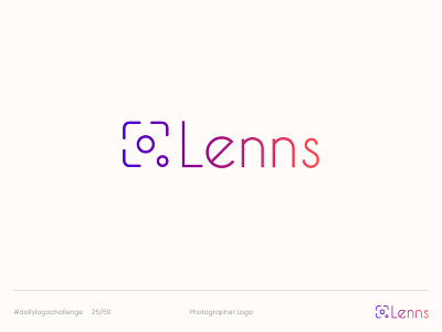 Lenns - Day 25 Daily Logo Challenge camera camera logo challenge daily logo challenge dailylogo dailylogochallenge design gradient gradient logo graphic design lenns lenns logo logo logo a day logo design logo design challenge photographer photographer logo raindow