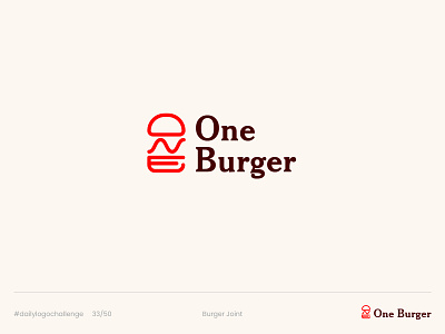 One Burger - Day 33 Daily Logo Challenge burger burger jount logo burger logo challenge daily logo challenge dailylogo dailylogochallenge design fast food joint fast food logo graphic design logo logo a day logo design logo design challenge one one berger one burger logo one logo