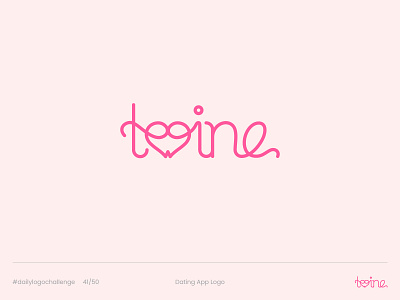 Twine - Day 41 Daily Logo Challenge challenge cursive cursive logo daily logo challenge dailylogo dailylogochallenge dating app dating app logo design graphic design heart heart logo logo logo a day logo design logo design challenge twine twine logo typography