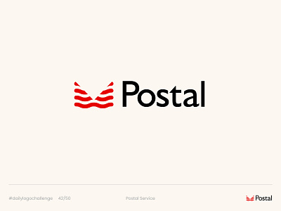 Postal - Day 42 Daily Logo Challenge black challenge daily logo challenge dailylogo dailylogochallenge design graphic design logo logo a day logo design logo design challenge mail mail logo post logo postal postal logo postal service postal service logo red