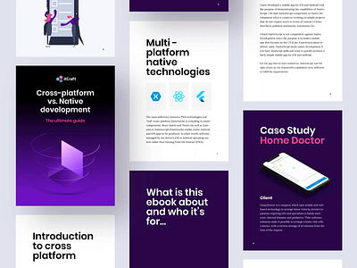 Ebook Cross-platform vs. Native app development animation app cover crossplatform development ebook education flat gradients mobile motion native pages