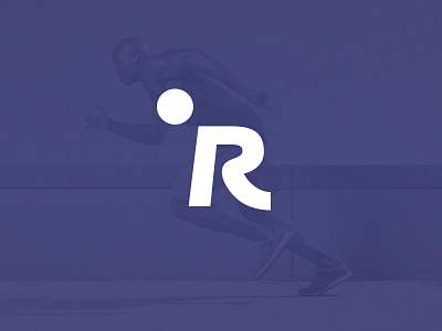 Runeo logotype app blue branding flat logo logotype run runeo runner sign software white