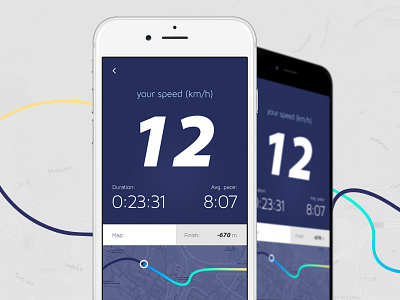 Runeo Speed Interface animation app blue clean flat interface mobile runeo speed ui ux