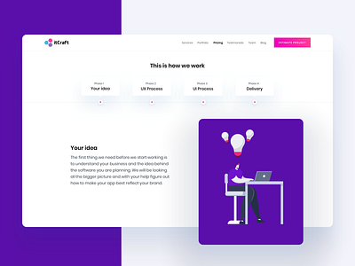 itCraft - UX / UI details view desktop details graph illustration lines quotes services ui ux workflow