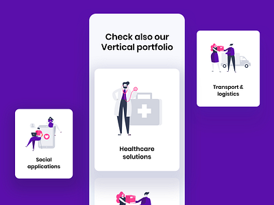 itCraft - Vertical Portfolio boxes illustrations mobile portfolio ui ux vertical