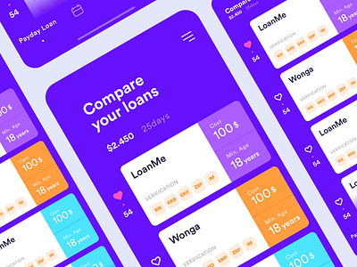 Concept of mobile app for the loan company - bright template by Jakub ...