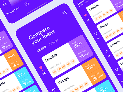 Concept of mobile app for the loan company - bright template app appscreens concept itcraft loans mobile mobileapp ui ux