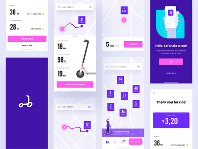 Scooter sharing mobile application app concept design illustration interface itcraft mobile scooter scootersharing sharing ui ux