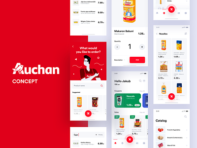 Auchan redesign concept app application auchan branding clean concept design flat interface ios mcommerce mobile redesign shop ui ux
