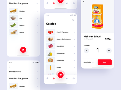 Auchan redesign concept - catalog app auchan branding clean design interface mcommerce mobile redesign redesign concept ui ux