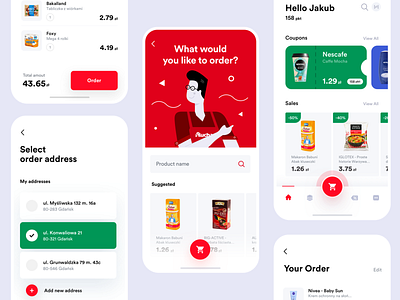 Auchan redesign concept set app application auchan clean concept design interface mcommerce mobile redesign ux uxui