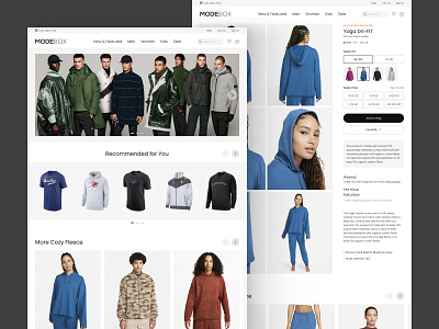 Modebox E-commerce website branding design ecommerce graphic design landing page logo product design shop store ui ux uxui web design
