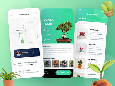 Plant Store App (UI/UX Design) app concept cart checkout clean design ecommerce figma illustration minimal mobile app online shop order plant app plant store plant store app shop store ui uiux ux