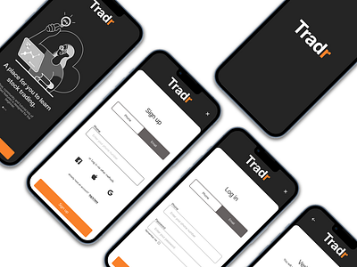 Tradr - Design | Daily UI Challenge 001 (Sign up flow)