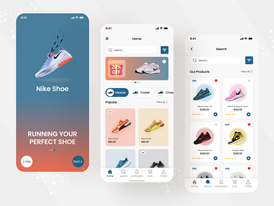 Nike Shoe app ui design app ui app ui ux best shoe app best shop e commerce e shop logo mobile app mobile ui design nike shoe online shopping shoe app shoe ui design ui design ui ux