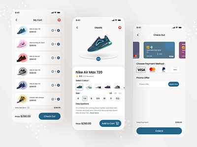 Nike Shoe app ui design