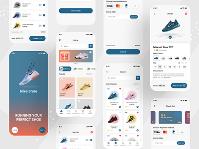 Nike Shoe app ui design best shoe best shop e commerce e shop mobile app mobile ui mobile ui app nike shoe online shoping shoe app ui design ui ux