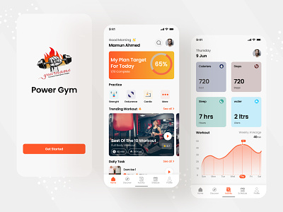 Power gym app ui design