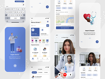 Super doctor mobile app ui design best doctor e treatment e trearment good doctor logo medical app mobile app mobile ui mobile ui design online doctor online treatment super doctor ui ui design ui ux