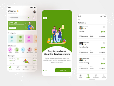 Home Clean mobile ui app design agency app ui design booking home home clean home services logo mobile mobile ui design repairing service ui ui design uiux