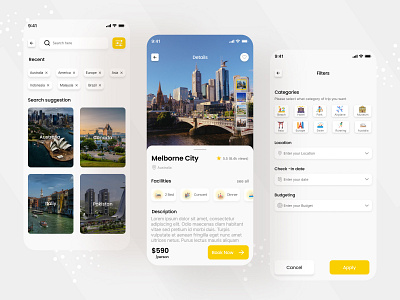 Travel mobile app ui design